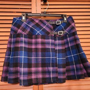 Purple, Blue, and Black tartan short kilt skirt